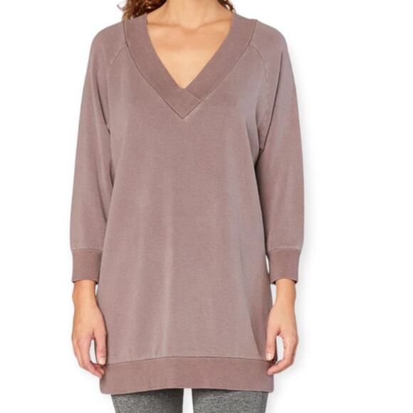 Threads 4 Thought Mazie Pullover Twilight Mauve V Neck Oversized Size XS New - Picture 1 of 11
